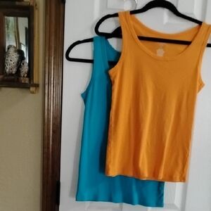 St. John's Bay Orange and Blue Tank Tops